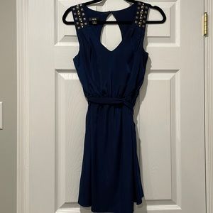 BCX Navy Blue Dress with Metallic Accents